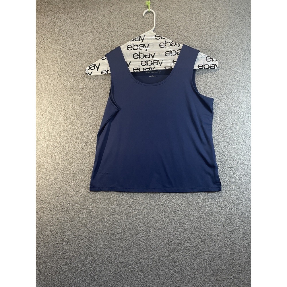 Susan Graver Women's Tank Top‎ Pullover Lined Sleeveless Shirt Blue  Large